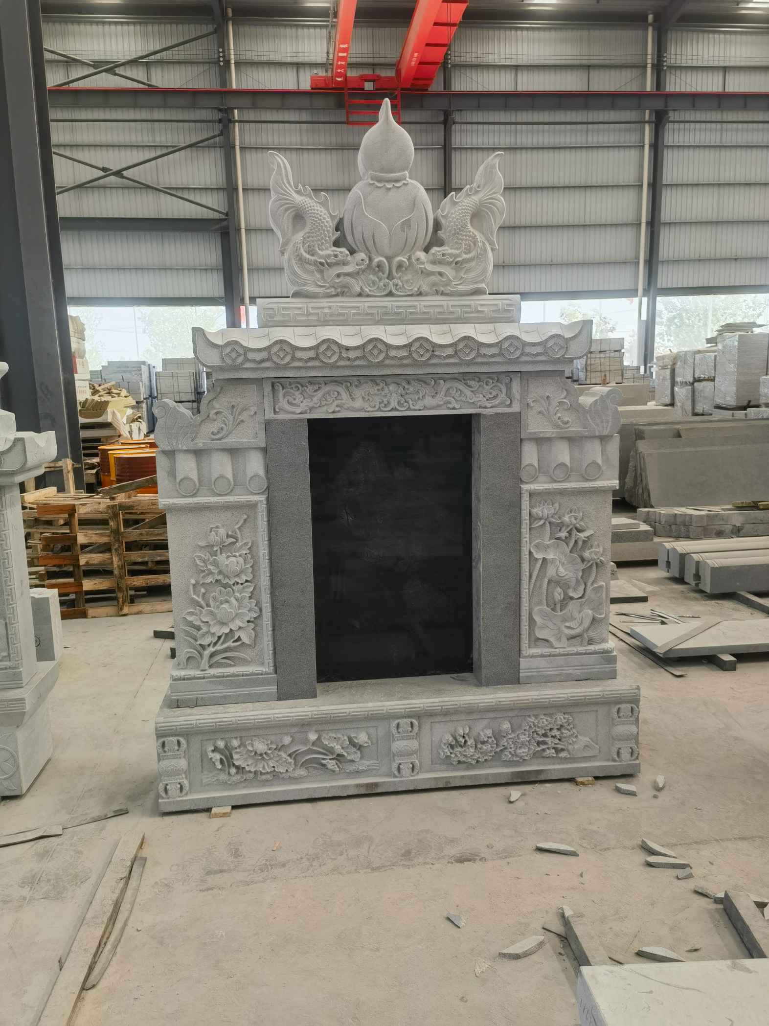 葫芦岛 芝麻灰高档墓碑、土墓，一套也支持定做