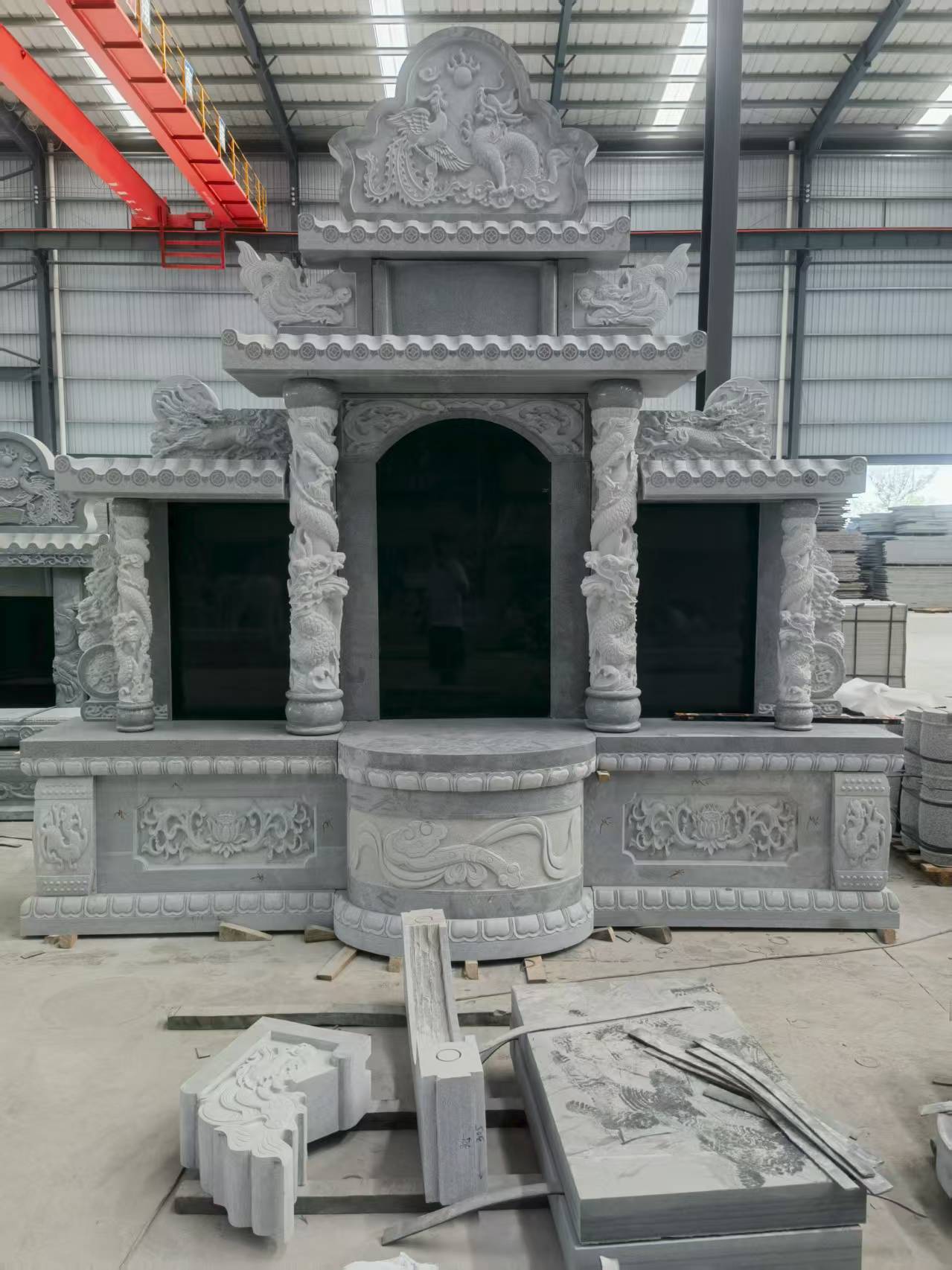 葫芦岛 芝麻灰高档墓碑，土墓，可定制